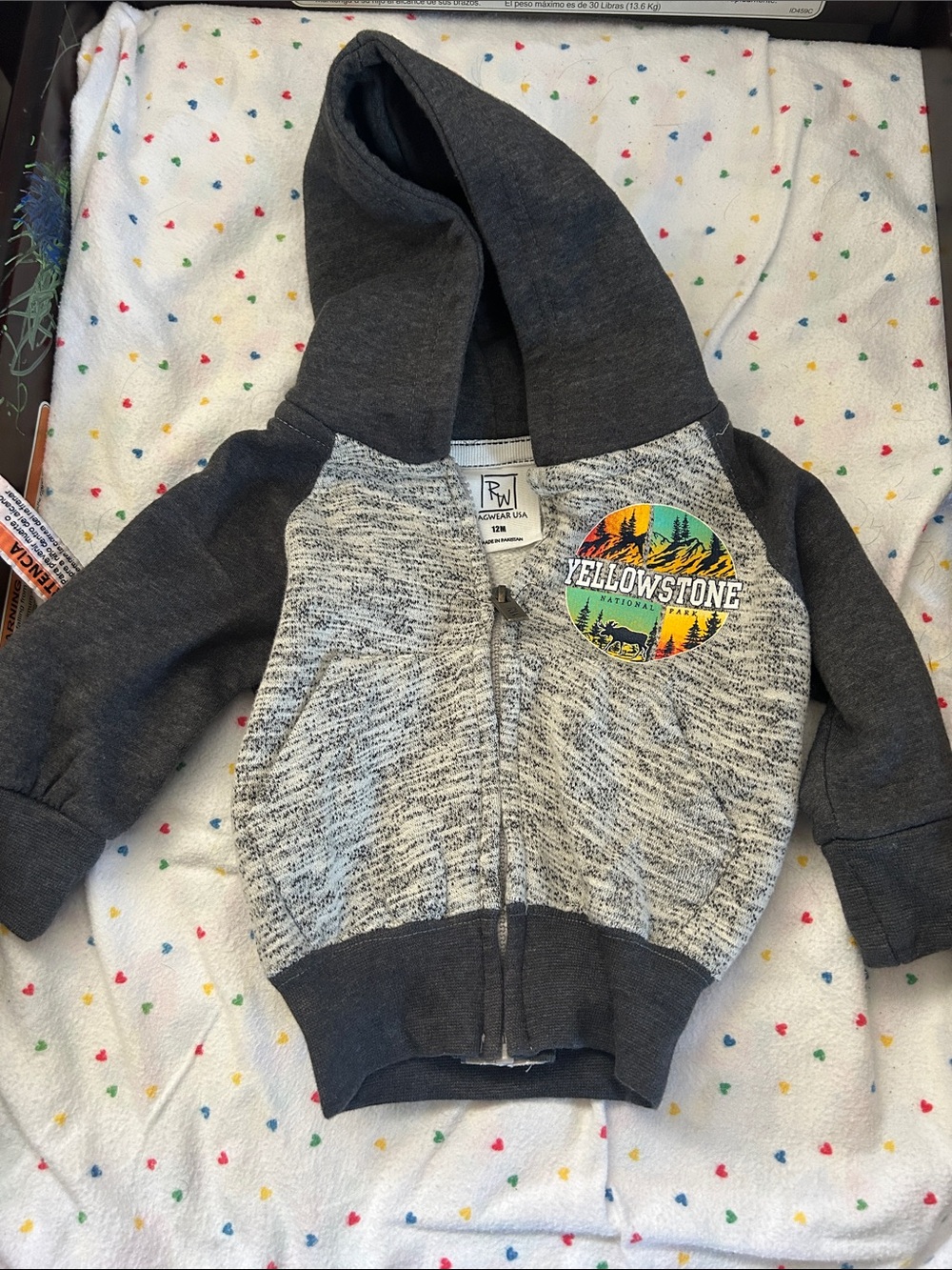 toddler yellowstone Gray Hooded Zip-Up Sweatshirt